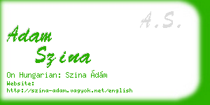 adam szina business card